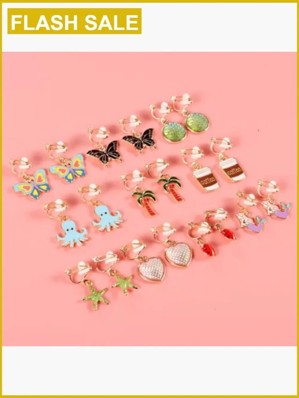 20 Pairs Clip on Earrings - Hypoallergenic Dress-Up Set for Girls